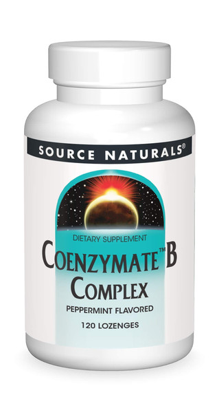 Source Naturals Coenzymate B Complex - Peppermint Flavor That Melts In Mouth - B Vitamins - 120 Lozenges