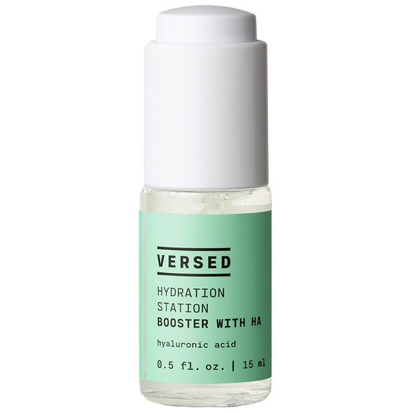 Versed Hydration Station Booster Facial Treatment with Hyaluronic Acid - Face Serum for Lightweight Hydration + Dewy Skin - Helps Reduce Skin Dryness - Vegan (0.5 fl oz)