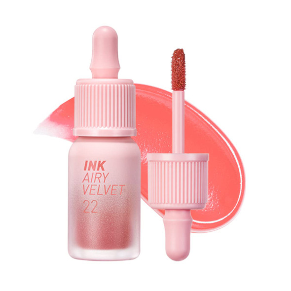 Peripera Ink Airy Velvet Lip Tint (0.14 fl oz) | High-Pigmentation, Lightweight, Soft, Moisturizing, Not Animal Tested | (#022 CENTER PEACH)