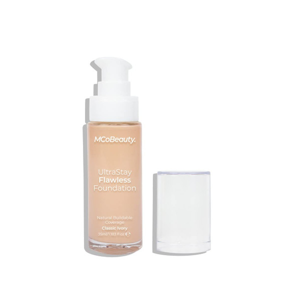 MCoBeauty Ultrastay Flawless Foundation - Corrects Skin Tone And Blurs Imperfections - Lightweight, Buildable Coverage - Hydrates And Nourishes - Luminous Complexion - Liquid - Classic Ivory - 1 Oz