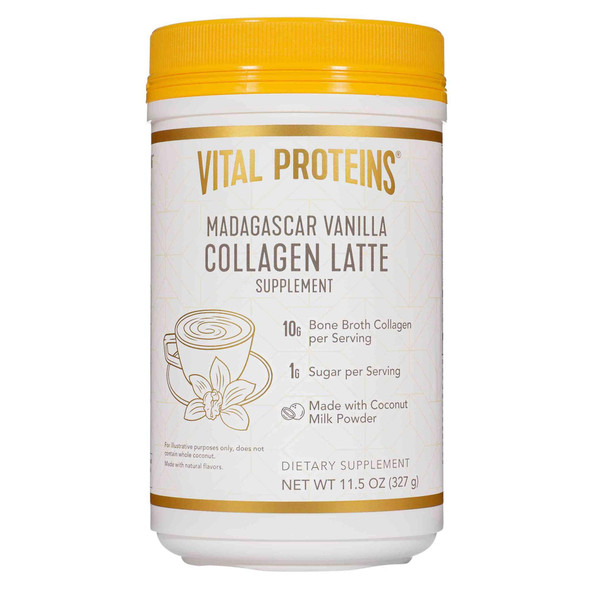 Vital Proteins Collagen Lattes - MCTs for Keto, 10g of USDA Organic Bone Broth Protein, Low Sugar, (Madagascar Vanilla)