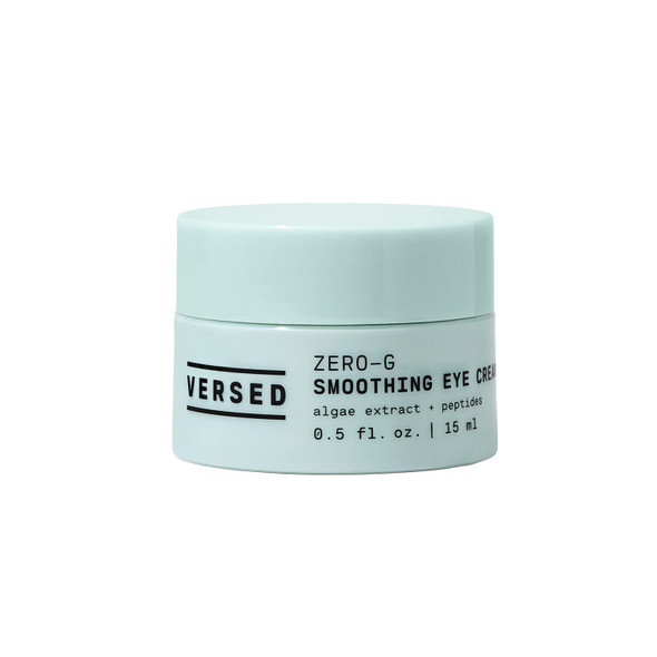 Versed Zero-G Smoothing Eye Cream - Smoothing Algae Extract, Firming Peptides and Deeply Moisturizing Olive Oil Help Improve Appearance of Crow's Feet - Vegan (0.5 fl oz)