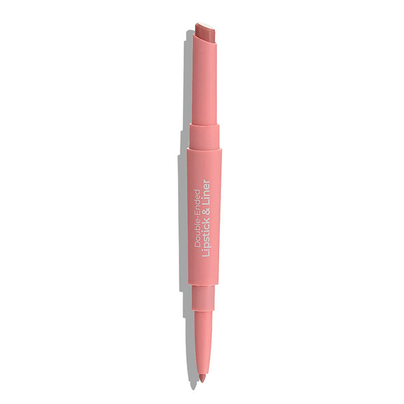 MCoBeauty Double-Ended Lipstick And Liner - Creamy, Long-Wearing Matte Color Saturates Lips - Perfect 2-In-1 Retractable Lip Tool - Enriched With Shea Butter For Hydration - Soft Rose - 0.066 Oz