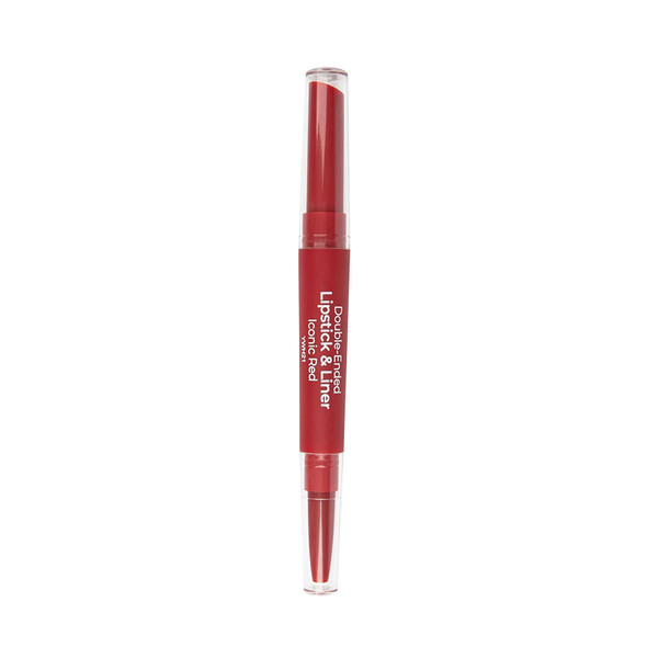 MCoBeauty Double-Ended Lipstick And Liner - Defines And Shapes Lips - Creamy, Matte Finish - Perfectly Matched Shades - No Flaking Or Smudging - Enriched With Shea Butter - Iconic Red - 0.07 Oz