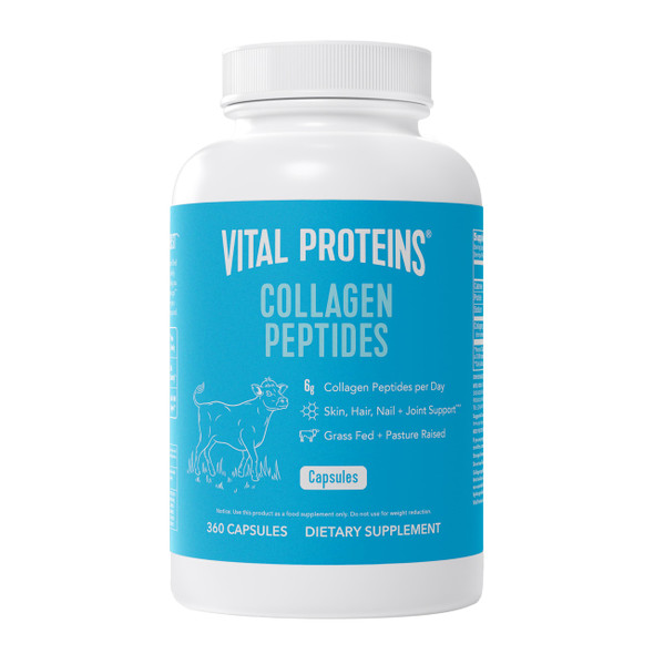 Vital Proteins Collagen Pills Supplement Type I III 360 Collagen Capsules 3300mg Serving Help Support Healthy Hair Skin Nails Joints Dairy and Gluten Free Hydrolyzed Collagen Supplement