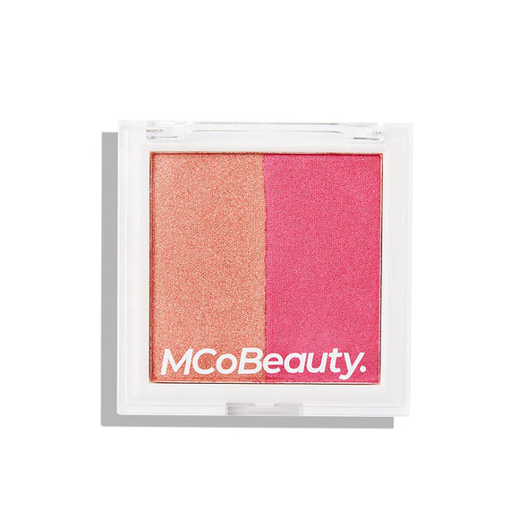 MCoBeauty Highlight And Blush - Two-Toned Powder Duo - A Gorgeous Flush Of Radiance And Color - Satin Blush And High Shine Highlighter - Highly Blendable - Long Lasting - Berry Glow - 0.35 Oz