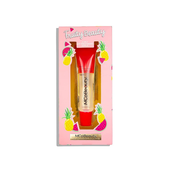 MCoBeauty Fruity Beauty 2-In-1 Lip Treatment And High Shine Gloss - Nourish, Hydrate And Treat Lips - High-Shine Gloss Contains Healing Ingredients - Delicious Apple Scent - Apple - 0.5 Oz