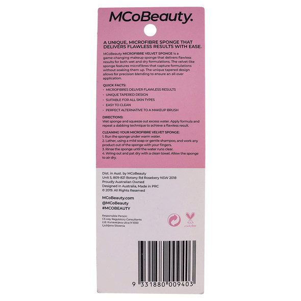 MCoBeauty Microfibre Velvet Sponge - Delivers Flawless, Air Brushed Results - Perfect Alternative To A Foundation Brush - Can Be Use To Apply Wet And Dry Formulas With Ease - Easy To Clean - 1 Pc