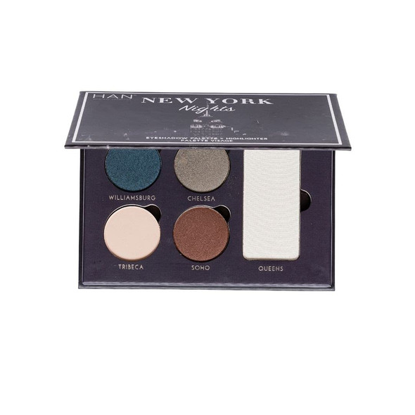 HAN Skincare Cosmetics New York Nights 4 Eyeshadow 1 Highlighter Palette | VEGAN | TALC-FREE | PARABEN-FREE