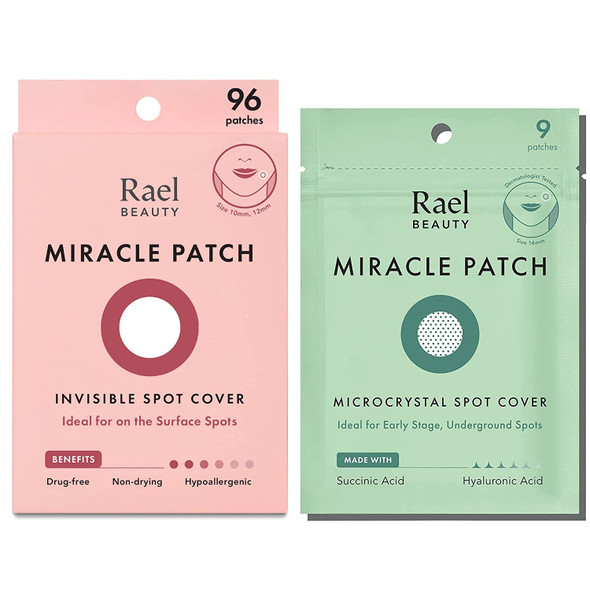 Rael Miracle Bundle - Invisible Spot Cover (96 Count) & Microcrystal Spot Cover (9 Count)