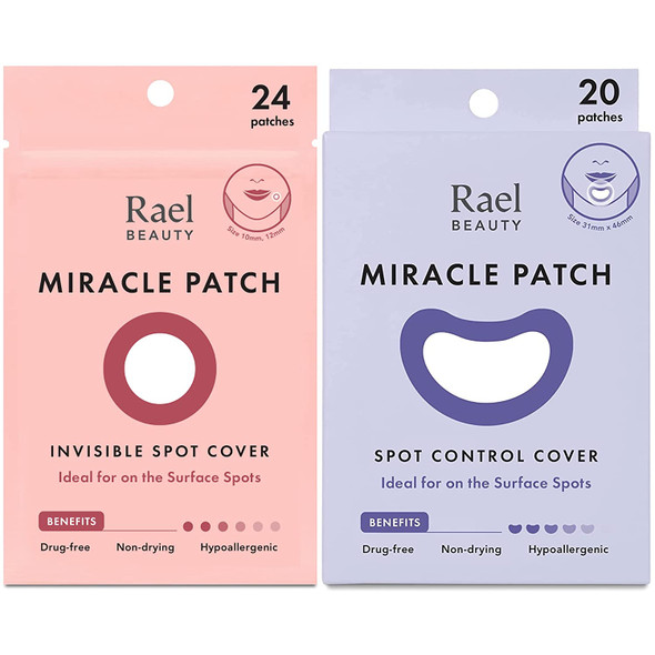 Rael Miracle Bundle - Invisible Spot Cover (24 Count), Spot Control Cover (20 Count)