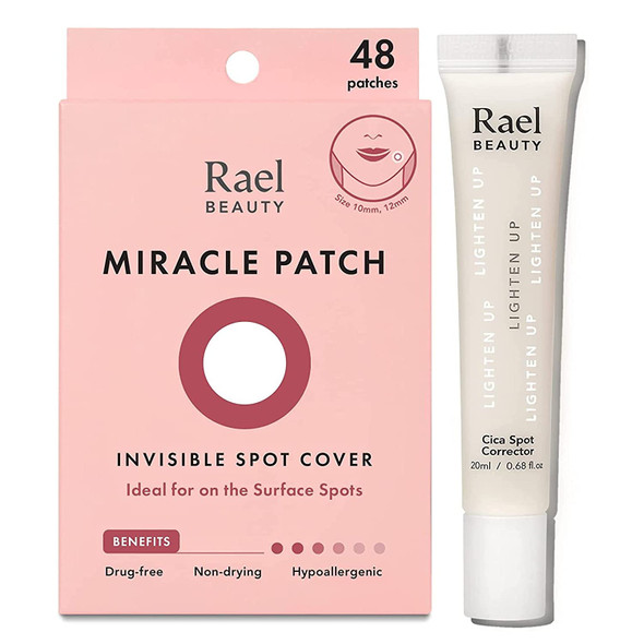 Rael Bundle - Invisible Spot Cover (48 Count) & Cica Spot Corrector Cream (0.68oz, 28ml)