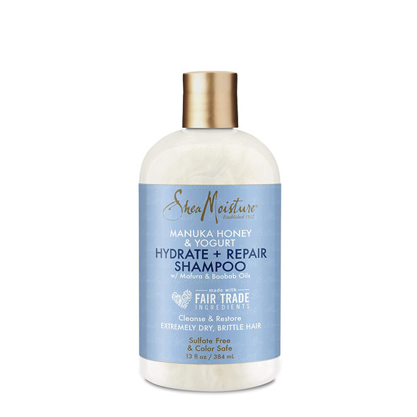 SheaMoisture Hydrate & Repair Moisture Shampoo for Damaged Hair Manuka Honey Moisturizing with Shea Butter, 13 Oz