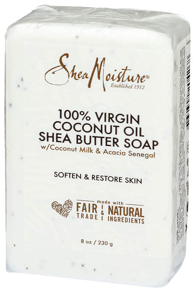 SHEA MOISTURE 100% Virgin Oil Butter Soap, Coconut, 8 Oz (U-BB-2690)