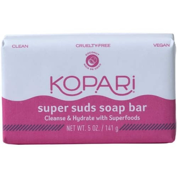 Kopari Super Suds Moisturizing Bar Soap, Coconut Milk, Hydrates, Gently Cleanses and Nourishes, Enriched with Coconut Oil, Shea Butter, and Avocado Oil, Vegan, Cruelty Free, 5 oz Bar