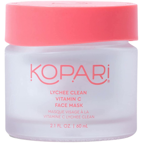 Kopari Lychee Clean Vitamin C Face Mask with Vitamin C, AHAs & Coconut Milk | Complexion Brightening and Moisturizing Face Mask | Brighten and Hydrate Dull, Dry Skin | Vegan and Cruelty Free | 2.1 fl Oz