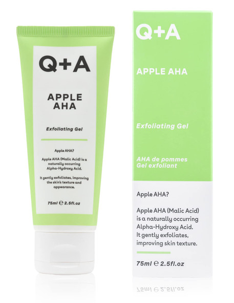 QA Apple AHA Exfoliating Gel naturally occurring Malic and Lactic Acid alongside Apple Fruit Extracts and Glycolic Acid for smoother brighter skin 2.5 Fl.Oz