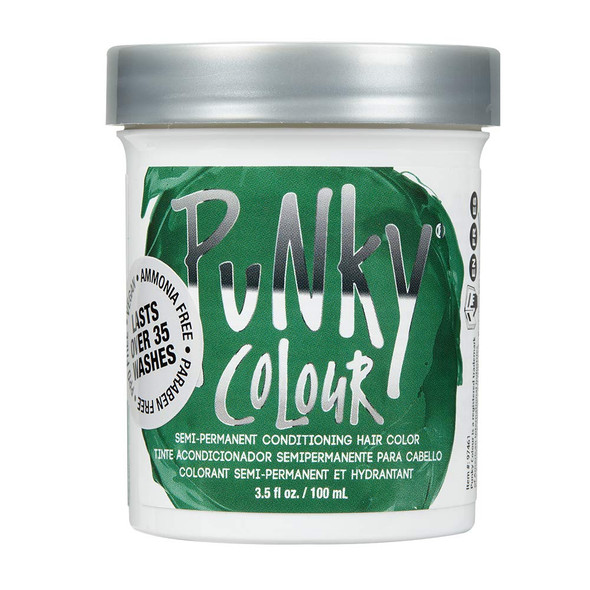 Punky Alpine Green Semi Permanent Conditioning Hair Color NonDamaging Hair Dye Vegan PPD and Paraben Free Transforms to Vibrant Hair Color Easy To Use and Apply Hair Tint lasts up to 35 washes 3.5oz