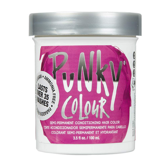 Punky Flamingo Pink Semi Permanent Conditioning Hair Color NonDamaging Hair Dye Vegan PPD and Paraben Free Transforms to Vibrant Hair Color Easy To Use and Apply Hair Tint lasts up to 40 washes 3.5oz