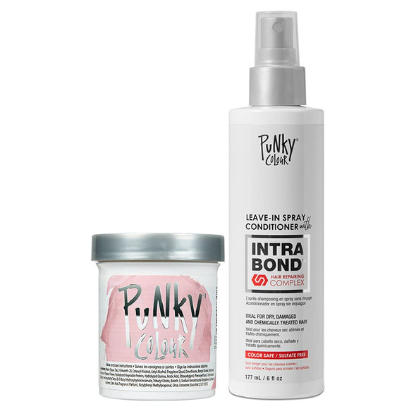 Punky Cotton Candy Semi Permanent Hair Color and Intrabond Leavein Spray Conditioner Bundle