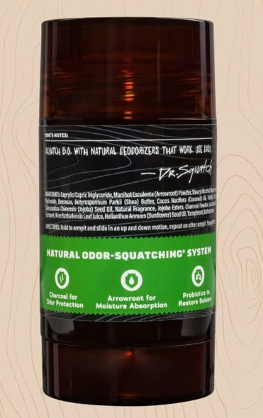Dr. Squatch Natural Deodorant for Men  Odor-Squatching Men's Deodorant Aluminum Free - Cool Fresh Aloe 2.65 oz (1 Pack)