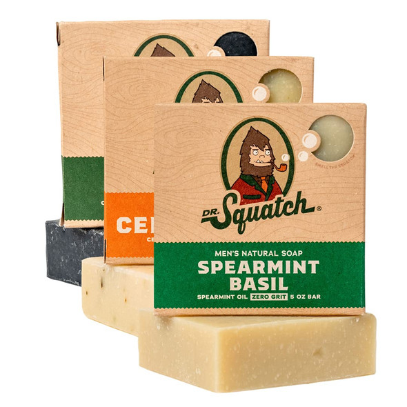 Dr. Squatch Natural Bar Soap for Men - Gift Set (5 Bars) - Birchwood  Breeze, Cedar Citrus, Grapefrui…See more Dr. Squatch Natural Bar Soap for  Men 