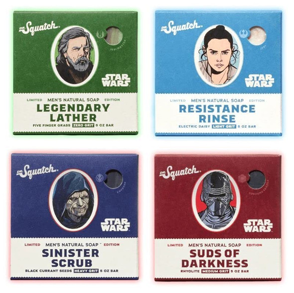 Dr. Squatch Limited Edition Soap Star Wars Soap Collection II - Mens All Natural Bar Soap - 4 Bar Soap Bundle