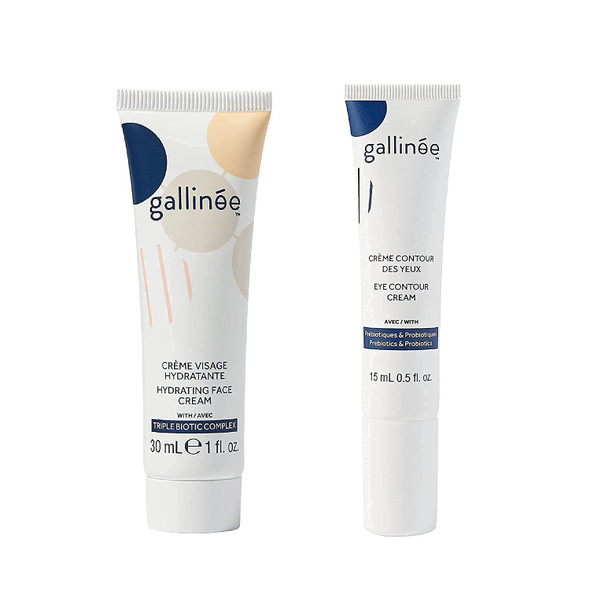 Gallinee Hydrating Face Cream & Eye Contour Cream  Natural Hydrating Probiotic and Prebiotic Eye Contour Cream and Triple Biotic Complex Facial Moisturizer with Lactic Acid - 15ml,30ml