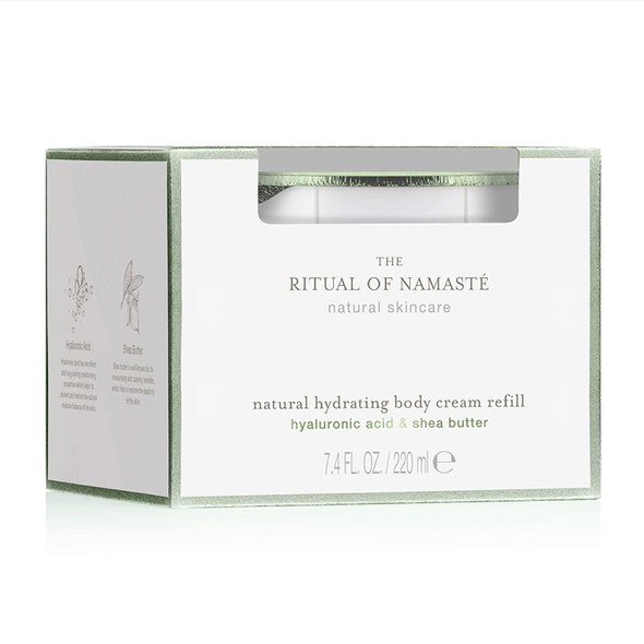 RITUALS Namaste Natural Hydrating Body Cream Refill with Hyaluronic Acid, Shea Butter, Sesame Seed Oil, Sunflower Oil & More - 7.4 Fl Oz