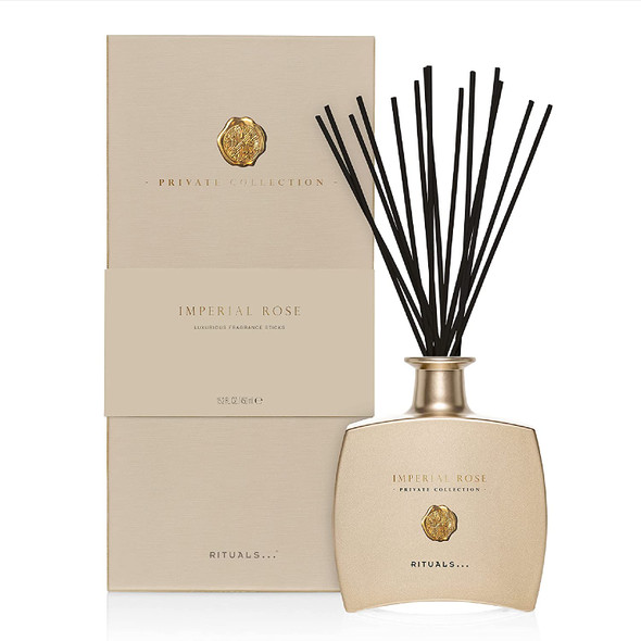 RITUALS Imperial Rose Luxury Oil Reed Diffuser Set - Fragrance Sticks with Rose Oil & Green Tea - 15.2 Fl Oz