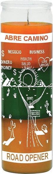 INDIO Road Opener Orange/Green/Gold Candle - Silkscreen 3 Color 7 Day