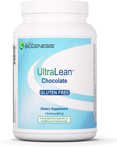 Nutra BioGenesis - UltraLean Chocolate - Gluten Free Food Supplement Shake, Powdered Nutritional Beverage, Whey Based Nutrition - 1.6 Lb