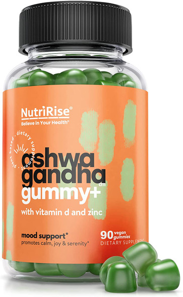 High Potency Ashwagandha Gummies - 30:1 Concentrated Root Extract Equivalent to 2250 mg: Natural Relaxation, Sleep & Immunity Support with Vitamin D, Zinc & Spinach Powder Superfood