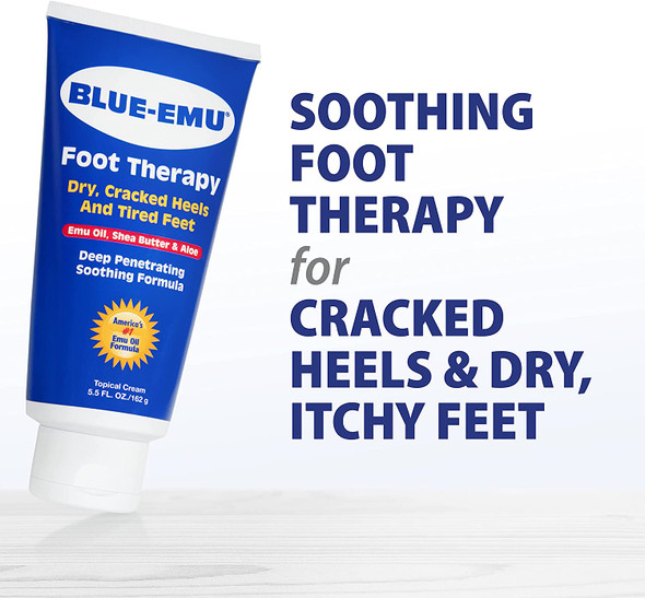 Blue-Emu Foot Therapy Cream Deep Penetrating Soothing w/ Emu Oil, Shea Butter & Aloe, 5.5 oz