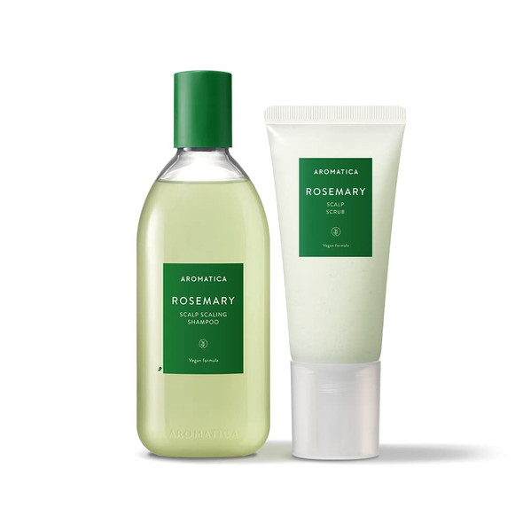 AROMATICA Rosemary Scalp Treatment Kit (Shampoo+Scalp Scrub) | Special Scalp Care | Vegan | Exfoliating Scrub | Formulated with natural plant extracts