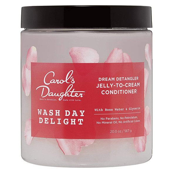 Carol's Daughter Detangling Jelly-to-Cream Conditioner With Glycerin and Rose Water, Moisturizing Conditioner for Curly Hair Paraben Free for Moisture, Hydration, and Shine, Curl Conditioner 20 Oz