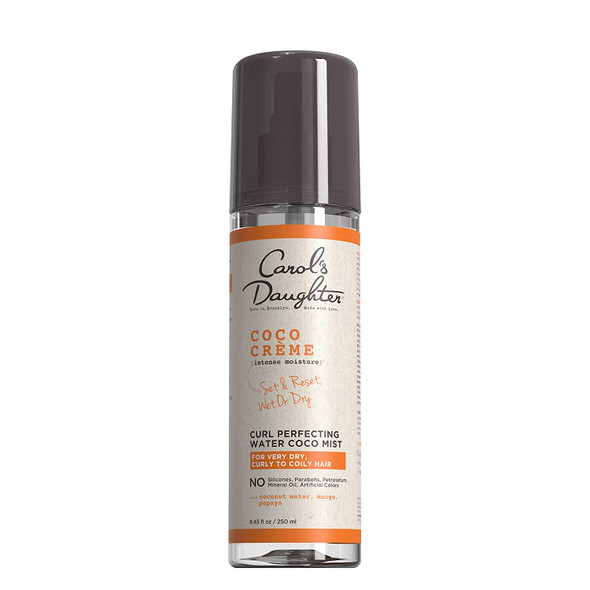 Carols Daughter Coco Creme Curl Perfecting Water Coco Mist, with Coconut Water, Silicone Free Curl Refresher Spray, Paraben Free Curl Activating Mist for Very Dry, Curly To Coily Hair, 5, 8.4 Fl Oz