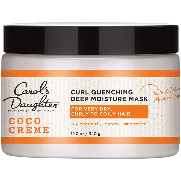 Carols Daughter Coco Creme Curl Quenching Deep Moisture Hair Mask for Very Dry Hair, with Coconut Oil and Mango Butter, Hair Mask for Curly Hair, 12 oz