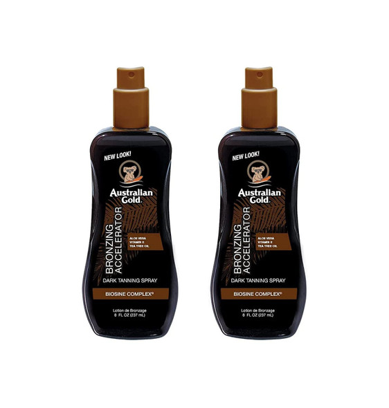 Australian Gold Accelerator Spray Gel With Bronzer 8 Ounce (237ml) (Pack of 2)