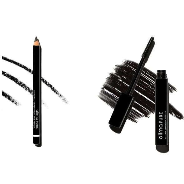 Alima Pure | Mascara and Eye Pencil Bundle | Black Mascara | Eye Pencil in Ink | Natural Makeup
