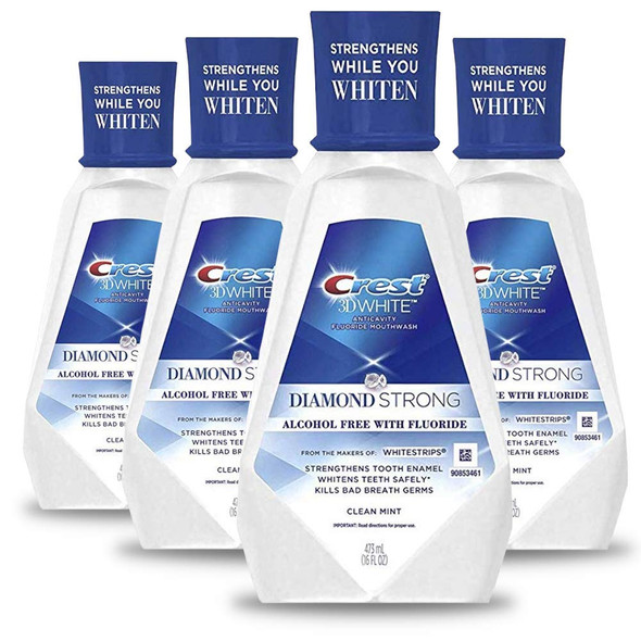 Crest 3D White Diamond Strong Mouthwash, 473 Ml, 4 Count