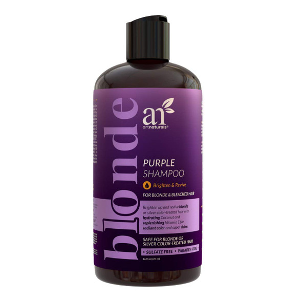 artnaturals Purple Shampoo – ( 16 Fl Oz / 473ml) – Protects, Balances and Tones – Bleached, Color Treated, Silver, Brassy and Blonde Hair - Sulfate Free
