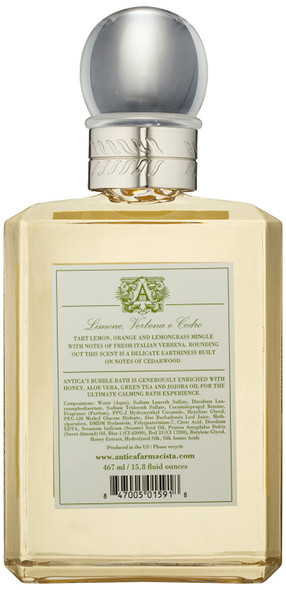 Antica Farmacista Bubble Bath Lemon Verbena & Cedar, 15.8 Fl Oz