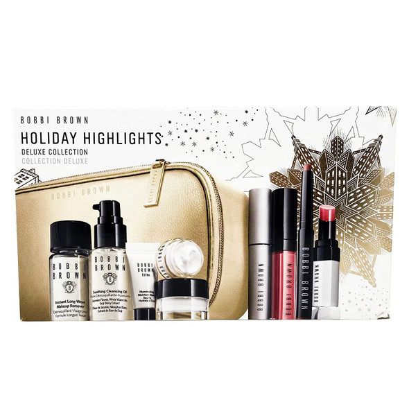 Bobbi Brown Holiday Highlights Deluxe Collection - 10 Piece Set - Includes Bag