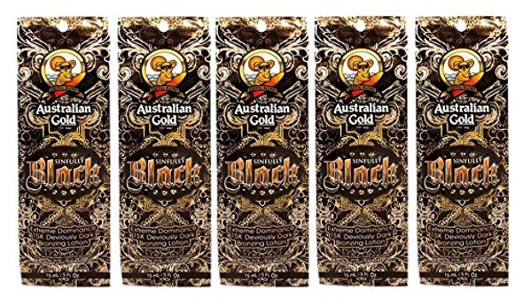 5 lot packets 2010 Sinfully Black Extreme Dominance 15xDeviously Dark Bronzing Lotion .5 oz