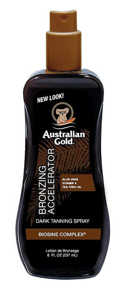 Australian Gold Accelerator Spray Gel With Bronzer 8 Ounce (237ml) (Pack of 3)