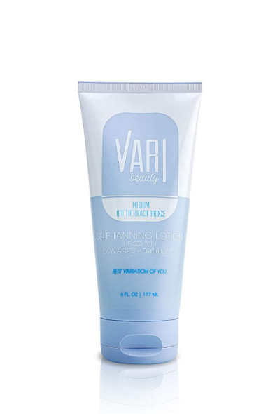 Vari Beauty Medium Self-Tanning Lotion (6 Fl Oz) with Collagen and Probiotics | Imparts an Off the Beach Bronze Look | Quick Drying and Streak Free | Ultimate Hydration & Moisturization