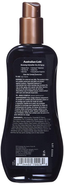 Australian Gold Bronzing Intensifier Dry Oil Spray, 8 Ounce | Colorboost Maximizer (AGDOBS)