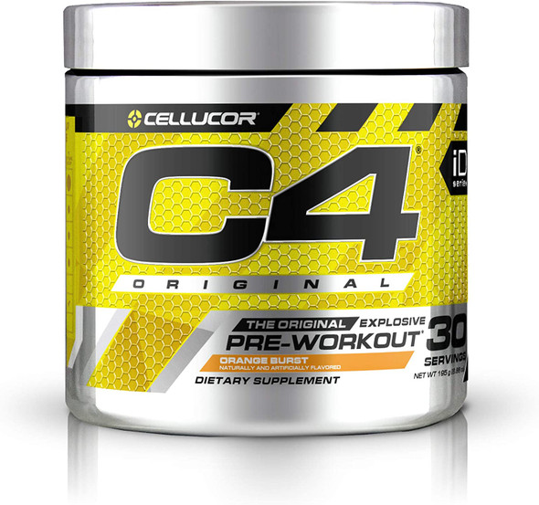 C4 Original Pre Workout Powder Orange Burst | Vitamin C for Immune Support | Sugar Free Preworkout Energy for Men & Women | 150mg Caffeine + Beta Alanine + Creatine | 30 Servings