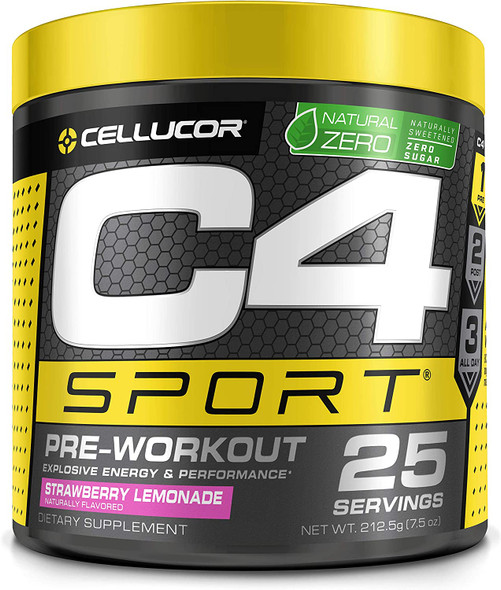 C4 Sport Pre Workout Powder - Pre Workout Energy with 3g Creatine Monohydrate + 135mg Caffeine and Beta-Alanine Performance Blend - NSF Certified for Sport | 25 Servings